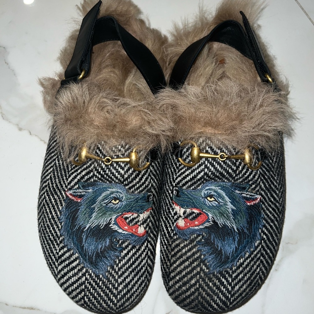 Gucci men’s tweed slingback